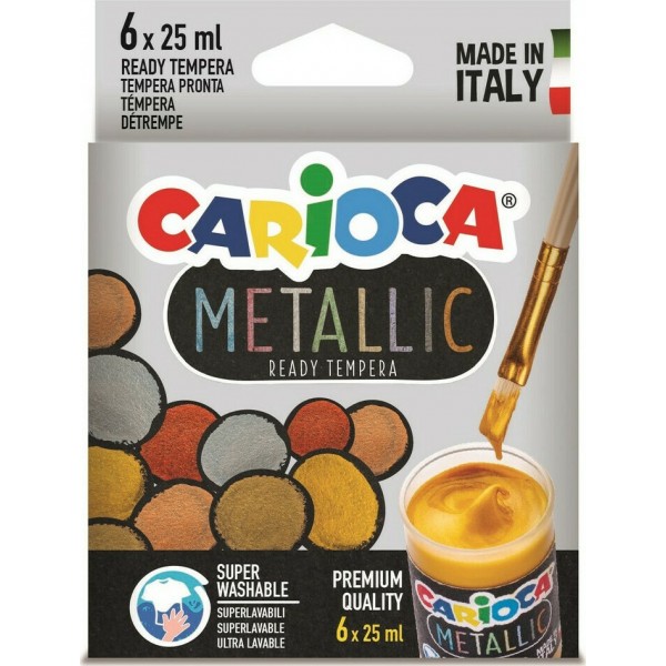 Carioca Metallic Ready Tempera 25ml 6τμχ Πολύχρωμο KO026