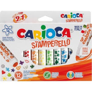 Carioca Stamperello Πλενόμενοι Μαρκαδόροι Ζωγραφικής Χονδροί σε 12 Χρώματα 22481616