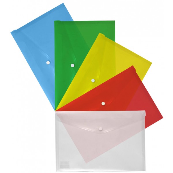 Φάκελος με κουμπί διάφανος PP Διάφορα χρώματα A4 32033